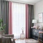 gray-pink two-tone curtains