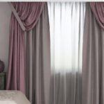 nude gray-pink two-tone curtains