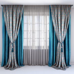 turquoise gray two-tone curtains