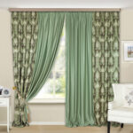 gray-green two-tone curtains