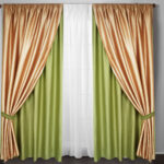 olive pink two-tone curtains