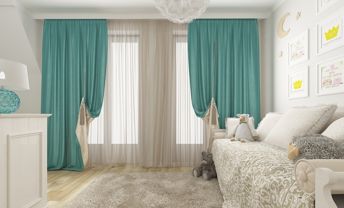 effect of turquoise curtains