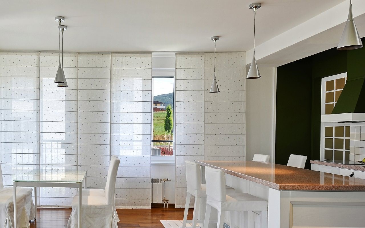 japanese curtains in the kitchen