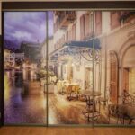 photo wallpaper with city for cabinet decor