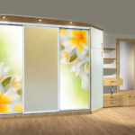 large light decorated wardrobe