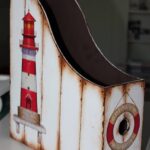 magazine rack with a lighthouse