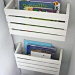 white magazine rack made of wood