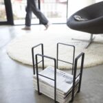 magazine rack floor metal black