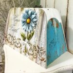 magazine rack with decoupage