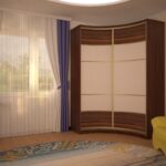 radius wardrobe in the living room brown