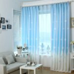 blue and white curtains