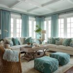 blue curtains for large windows