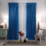 plain blue curtains