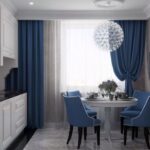 dark blue curtains for kitchens