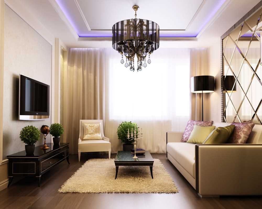 living room interior in a three-room apartment