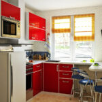 small red kitchen