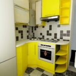 small yellow kitchen