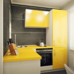 kitchen small yellow and gray