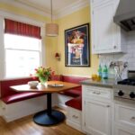 small kitchen with corner sofa