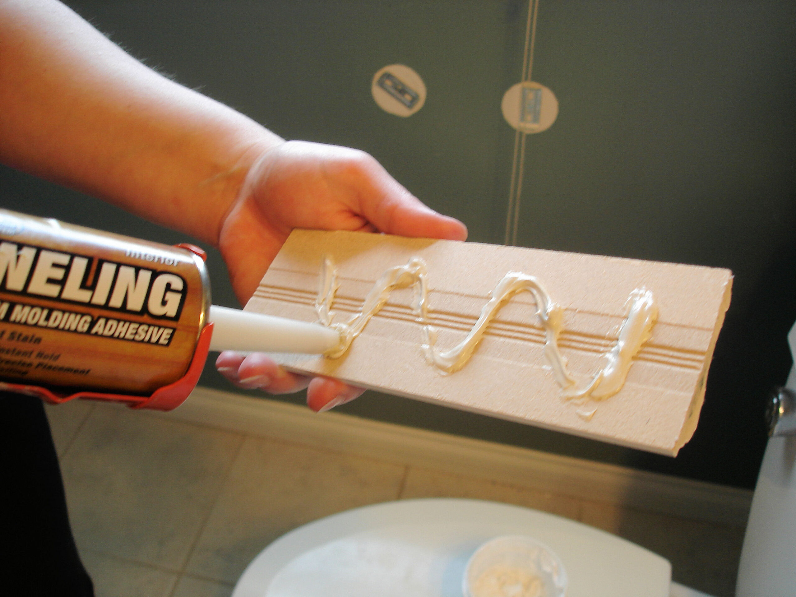 how to glue a kitchen skirting board