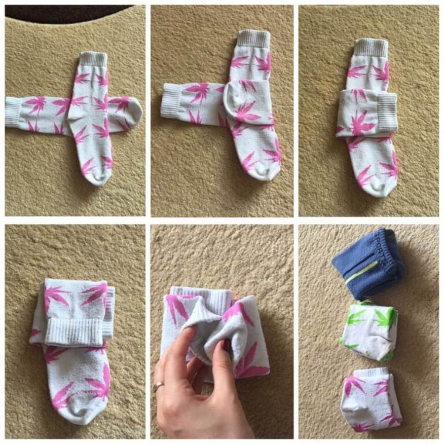 how to fold socks crosswise