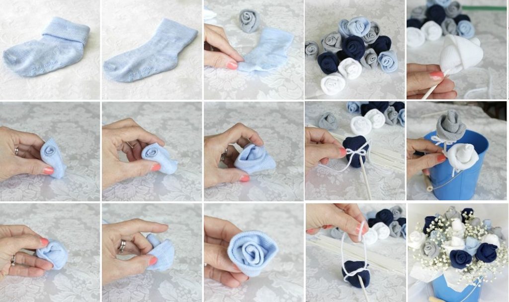 how to fold socks with a rose