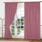 classic pink curtains on the door