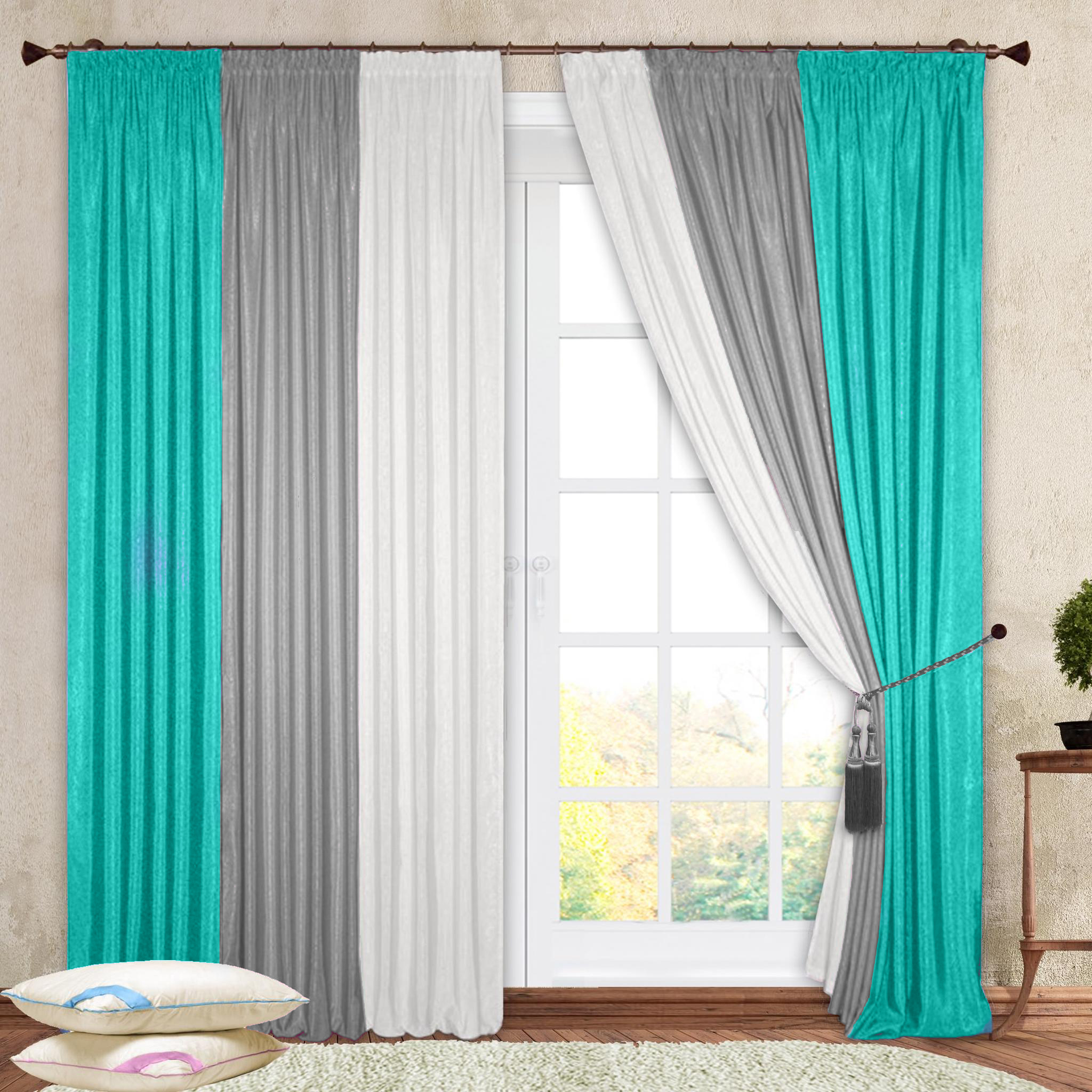 combined tricolor curtains