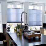 short curtains in the kitchen interior photo