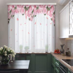 curtains for the kitchen with roses