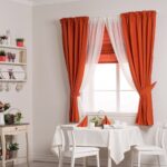 curtains for the kitchen orange with tulle