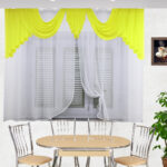 curtains for the kitchen yellow with tulle