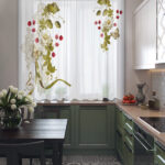 curtains in the kitchen with berries