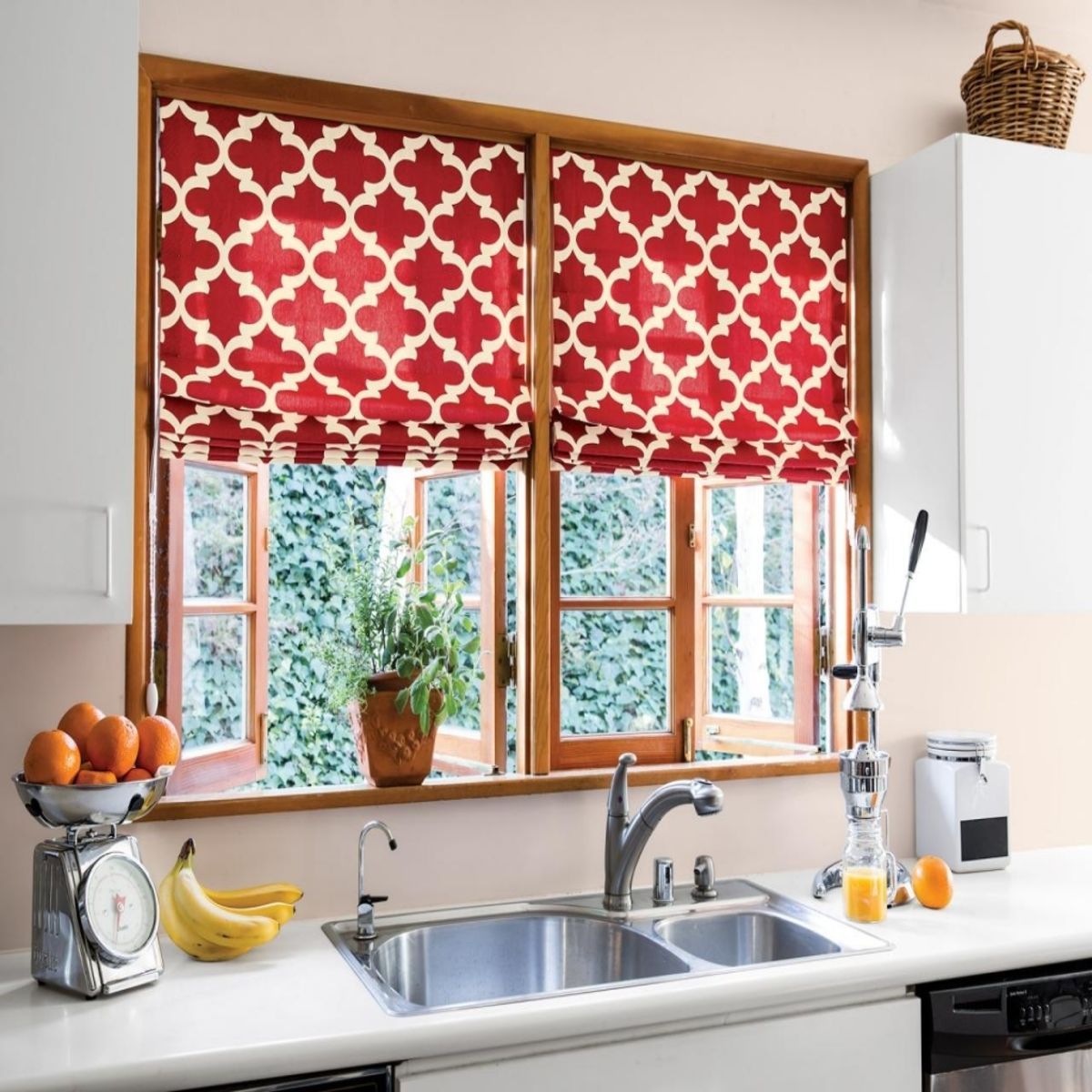 roman blinds in the kitchen