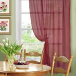 burgundy transparent curtains for the kitchen