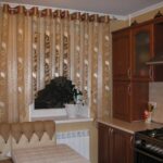 beige striped curtains for the kitchen