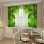 curtains for the kitchen with leaves