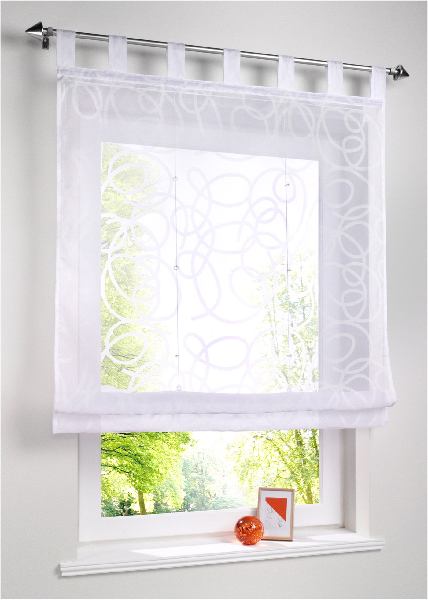 transparent roman blind