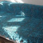 blue openwork bedspread