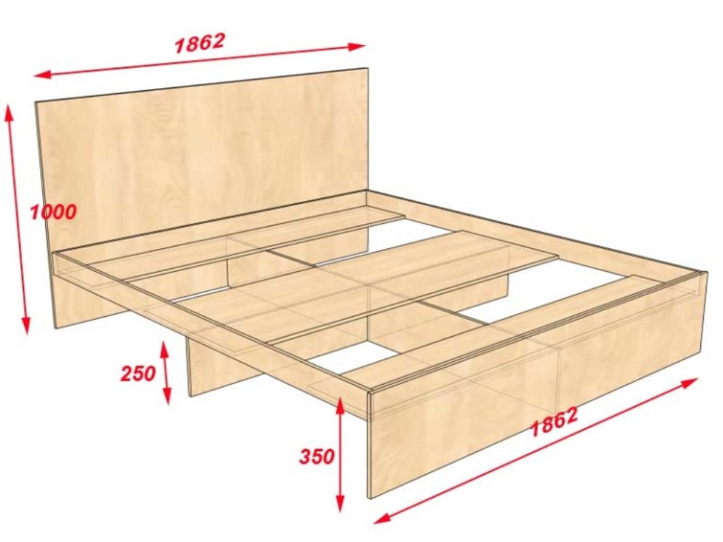 chipboard bed drawing