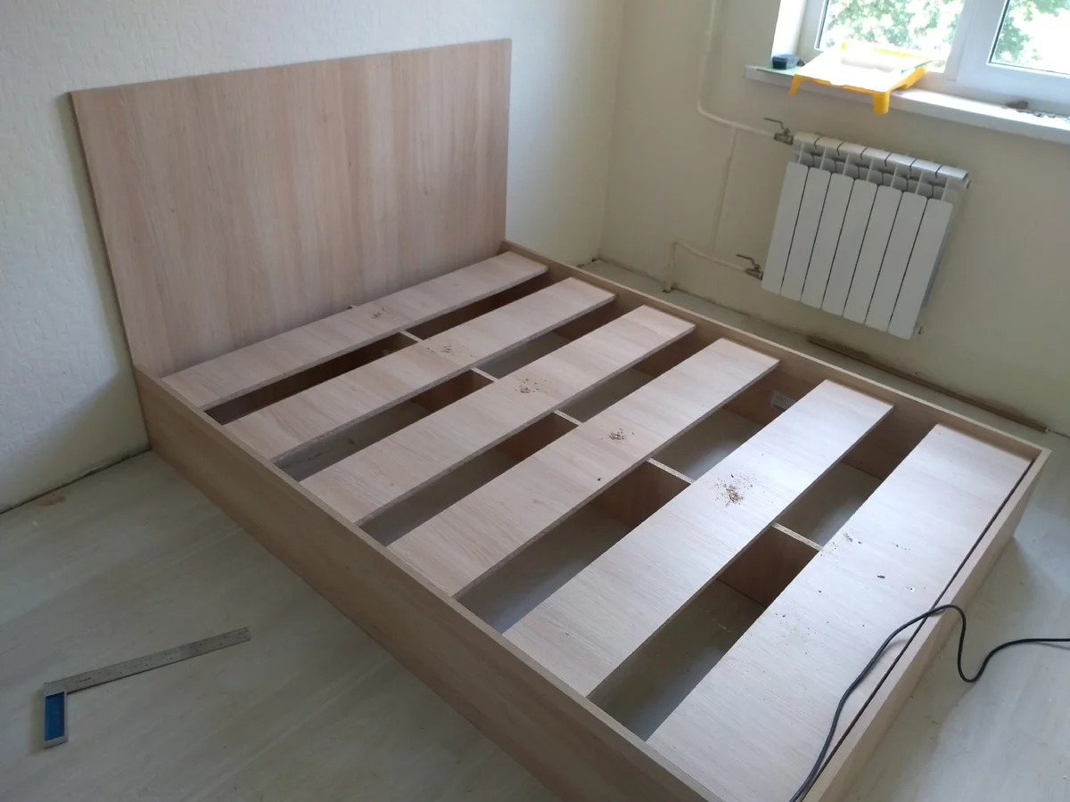 chipboard bed assembly