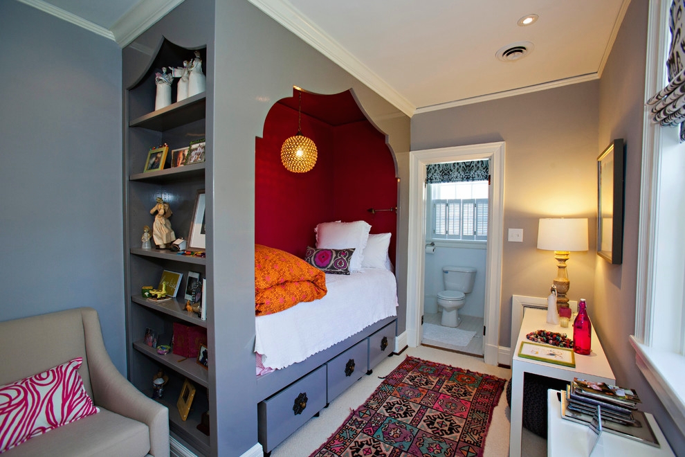 bed in a niche photo design