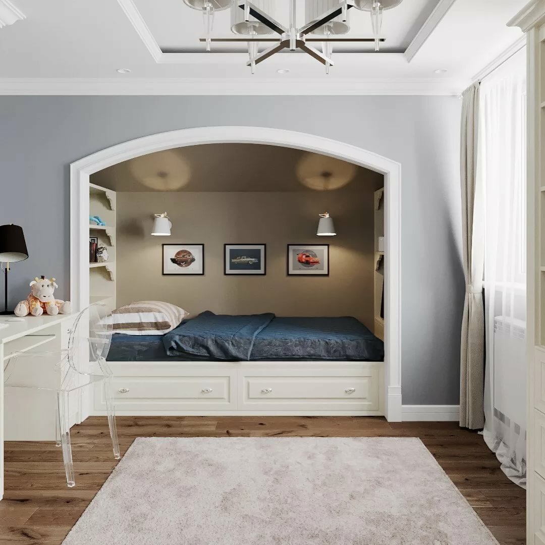 bed in a niche photo ideas