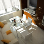 kitchen 10 square meters with a sofa photo interior