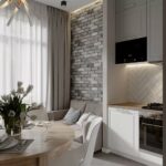 kitchen 10 square meters with a sofa photo decoration