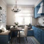 kitchen 10 square meters with a sofa types of photos