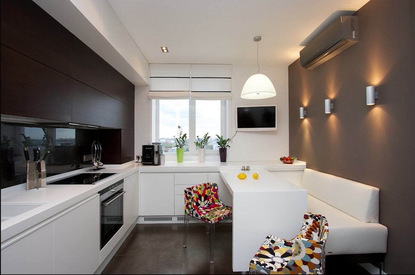 kitchen 10 sq m with sofa photo decor