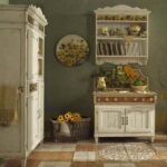 shelf provence in the kitchen with sunflowers