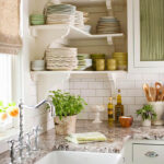 shelf provence in the kitchen with utensils