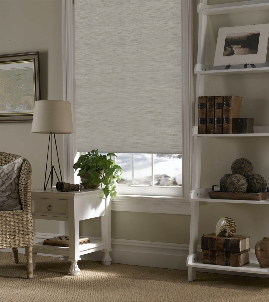 Linen roller blinds